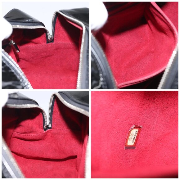 CHANEL Choco Bar Hand Bag Enamel Black Silver - Picture 14 of 15